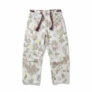 We The Free Free People Moxie Barrel Jeans – Ivory Combo Floral Flock – Size 32